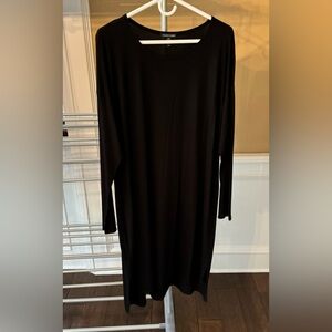 Eileen Fisher Black Knit Long Aleeve Dress, Size L